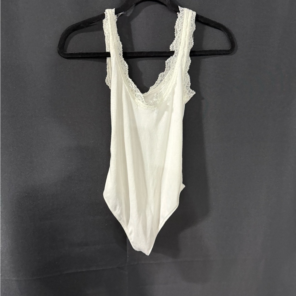 Poof! White Lace Trim Chemise